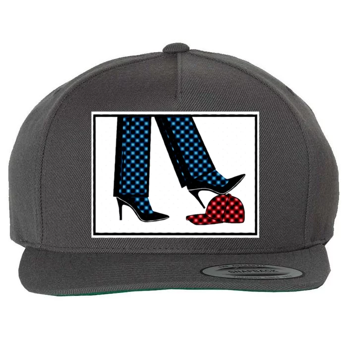 Kamala Harris Heels Stepping On Maga Hat Wool Snapback Cap