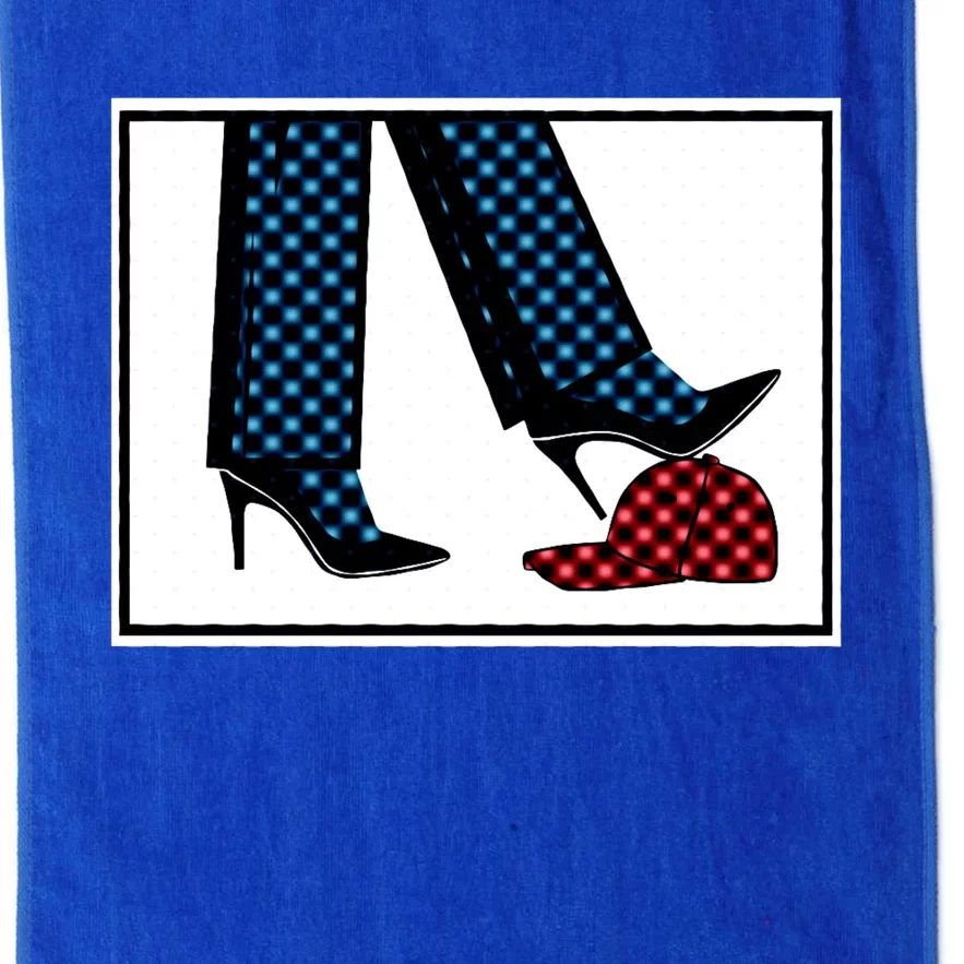 Kamala Harris Heels Stepping On Maga Hat Platinum Collection Golf Towel