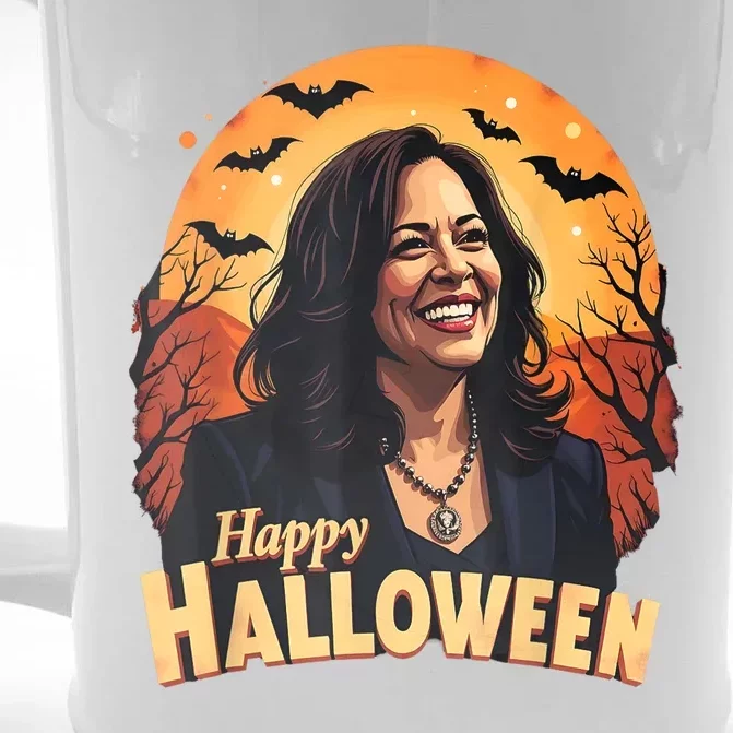 Kamala Harris Happy Halloween Harris Walz 2024 Usa Halloween Front & Back Beer Stein