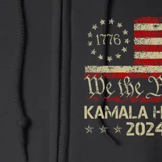 Kamala Harris Harris 2024 Us Flag Democratic President Full Zip Hoodie