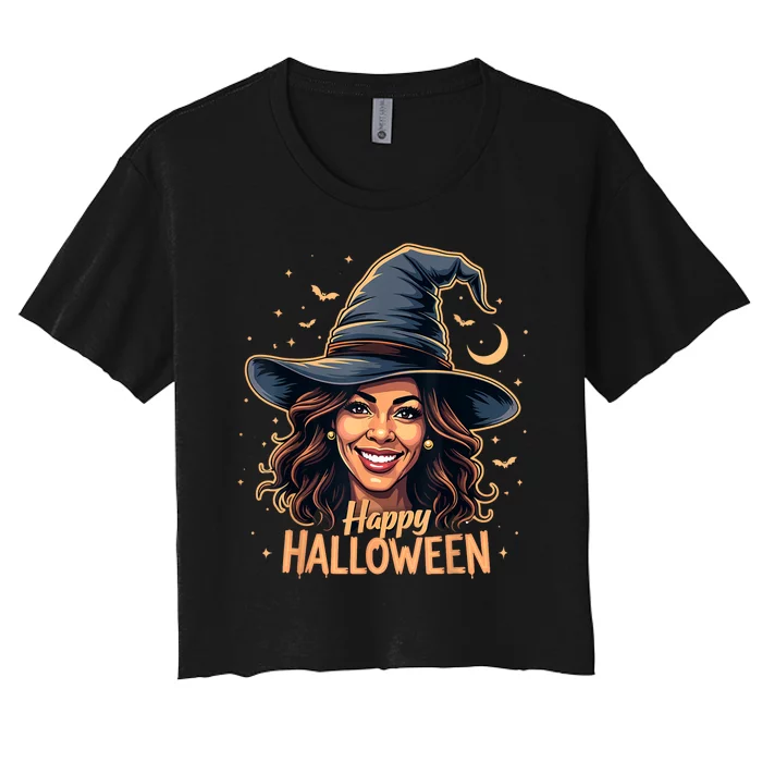 Kamala Harris Happy Halloween 2024 Election Witch Costume Women's Crop Top Tee