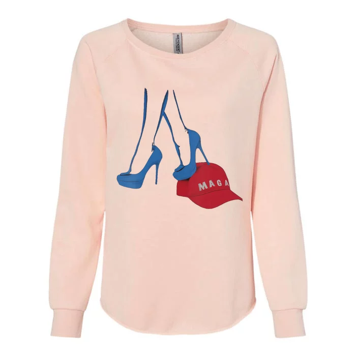 Kamala Harris Heel Stepping On Maga Hat Anti Trump Womens California Wash Sweatshirt