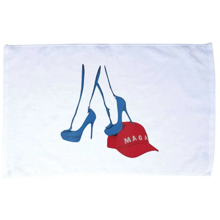 Kamala Harris Heel Stepping On Maga Hat Anti Trump Microfiber Hand Towel