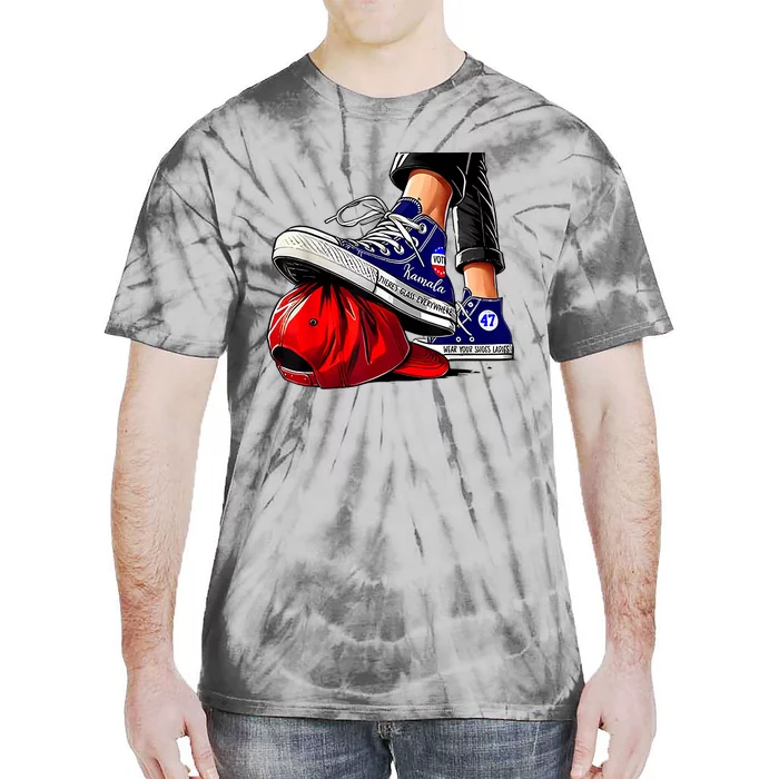 Kamala Harris High Heels Stepping On Red Maga Hat Tie-Dye T-Shirt