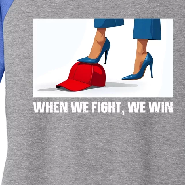 Kamala Harris Heels Stepping On Maga Hat Anti Trump 2024 Gift Women's Tri-Blend 3/4-Sleeve Raglan Shirt