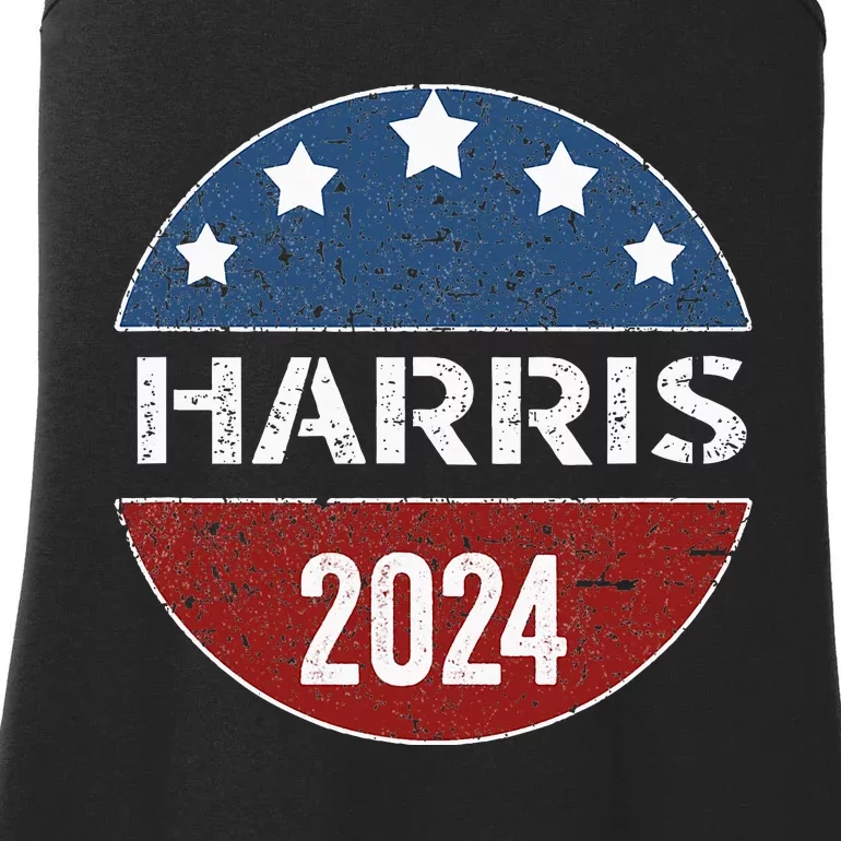 Kamala Harris Harris 2024 Us Flag Democratic President Ladies Essential Tank