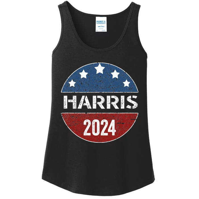 Kamala Harris Harris 2024 Us Flag Democratic President Ladies Essential Tank