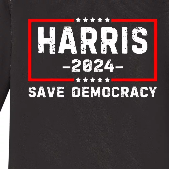 Kamala Harris Harris 2024 Us Flag Democratic President Baby Long Sleeve Bodysuit