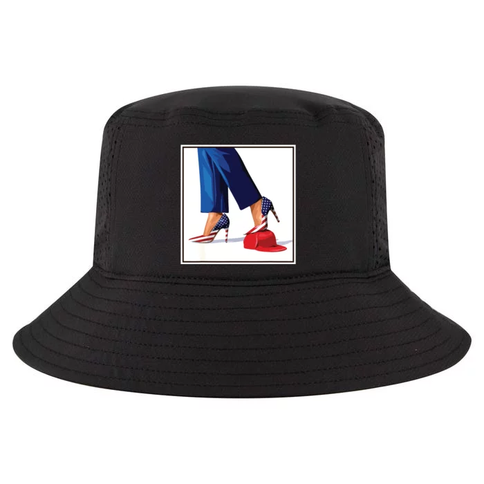 Kamala Harris Heels Stepping On Maga Red Hat Cool Comfort Performance Bucket Hat