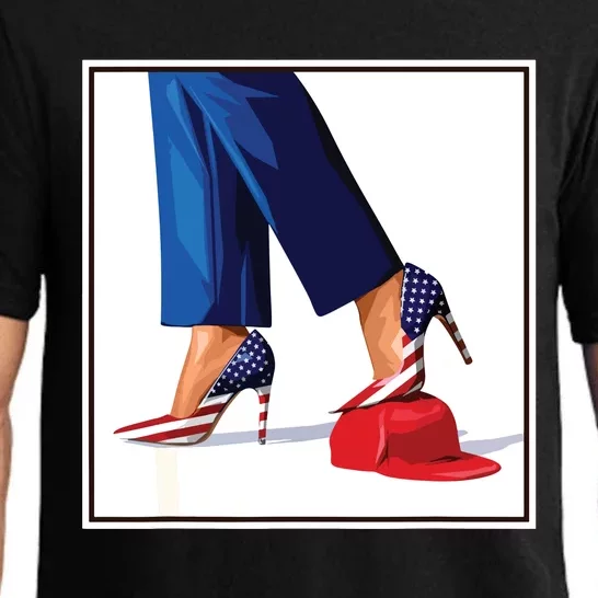 Kamala Harris Heels Stepping On Maga Red Hat Pajama Set