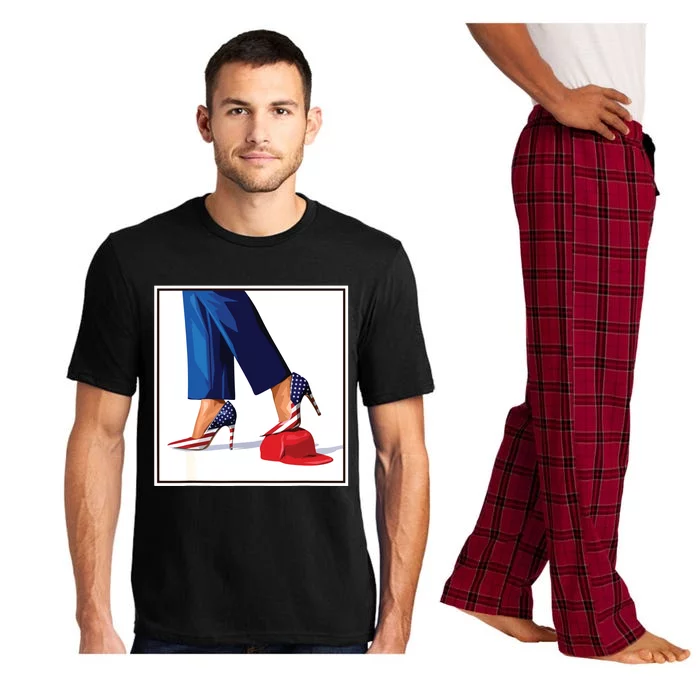 Kamala Harris Heels Stepping On Maga Red Hat Pajama Set