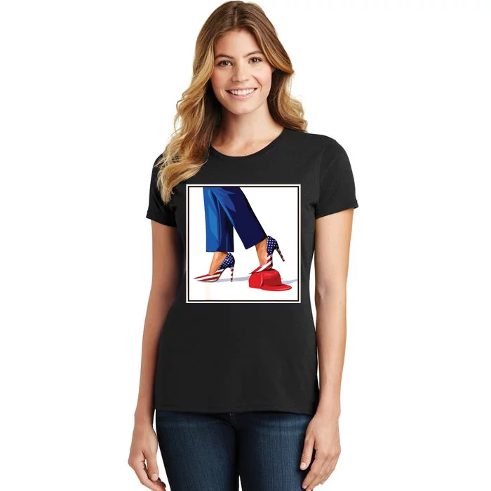 Kamala Harris Heels Stepping On Maga Red Hat Women's T-Shirt