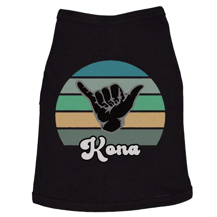 Kona Hawaii HI Retro Shaka Vintage Surfer Surfing Hang Loose Doggie Tank