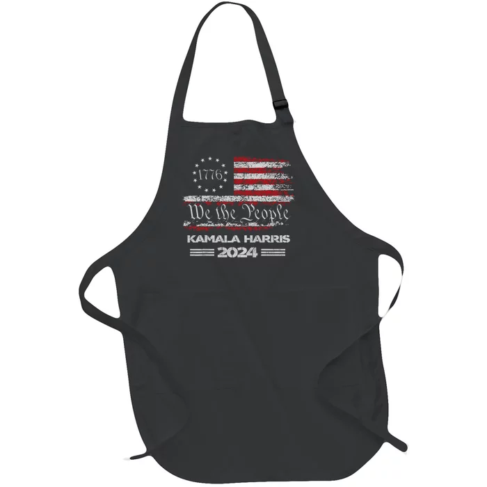 Kamala Harris Harris 2024 Us Flag Democratic President 47th Full-Length Apron With Pocket