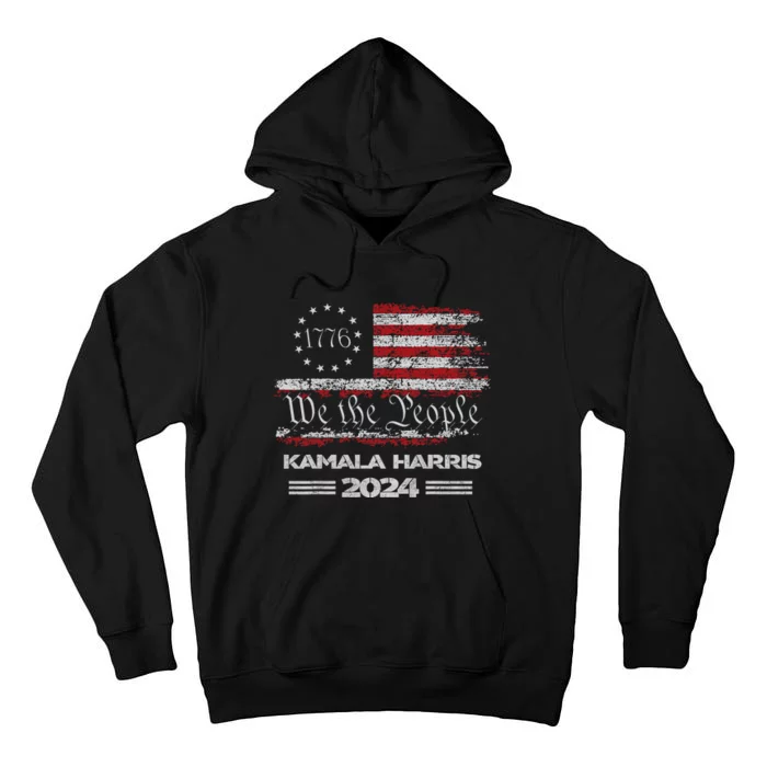 Kamala Harris Harris 2024 Us Flag Democratic President 47th Tall Hoodie