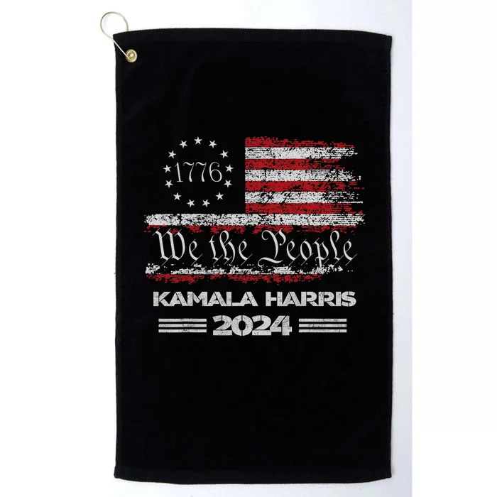 Kamala Harris Harris 2024 Us Flag Democratic President 47th Platinum Collection Golf Towel