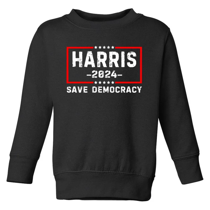 Kamala Harris Harris 2024 Us Flag Democratic President Toddler Sweatshirt