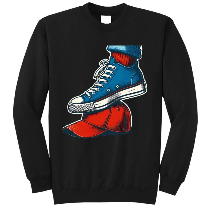 Kamala Harris High Heels Stepping On Red Maga Hat Tall Sweatshirt