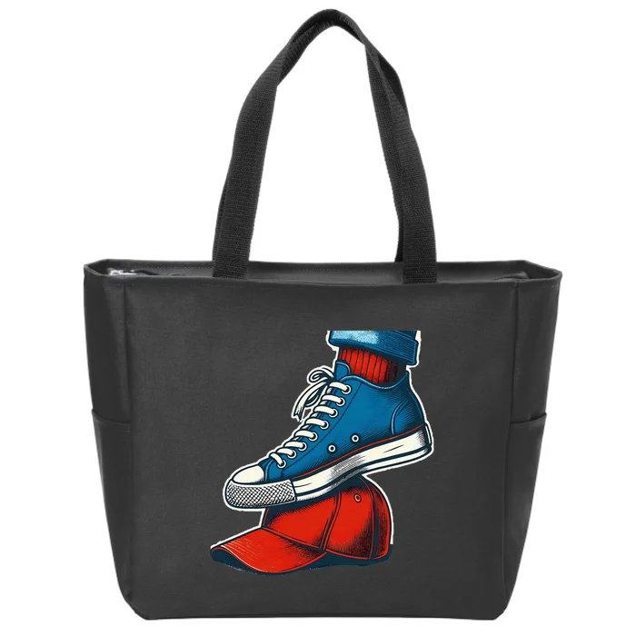 Kamala Harris High Heels Stepping On Red Maga Hat Zip Tote Bag