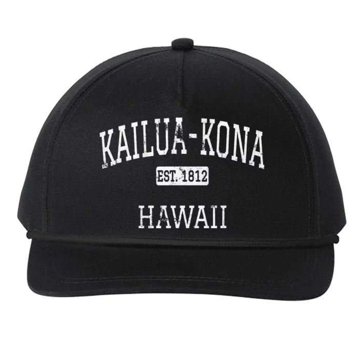 Kailuakona Hawaii Hi Vintage Snapback Five-Panel Rope Hat