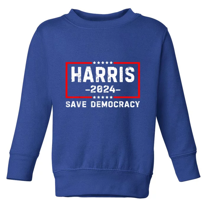 Kamala Harris Harris 2024 Us Flag Democratic President Toddler Sweatshirt