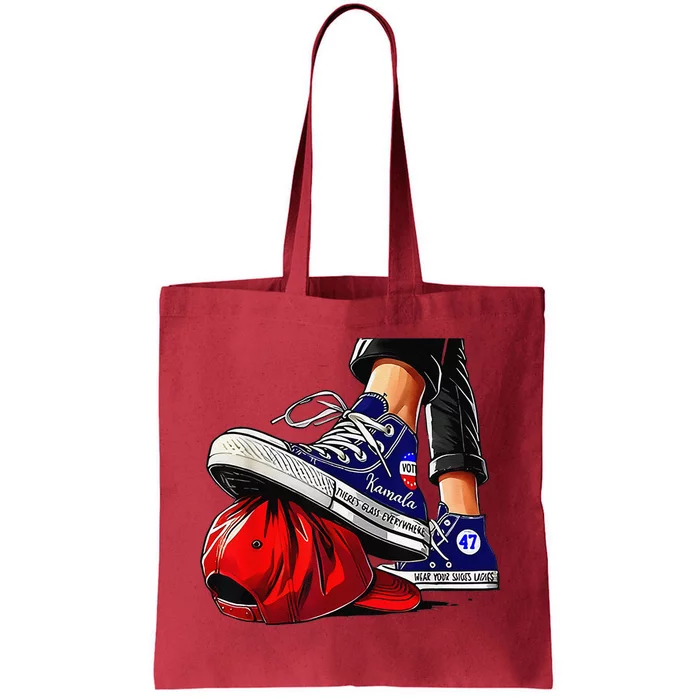 Kamala Harris High Heels Stepping On Red Maga Hat Gift Tote Bag