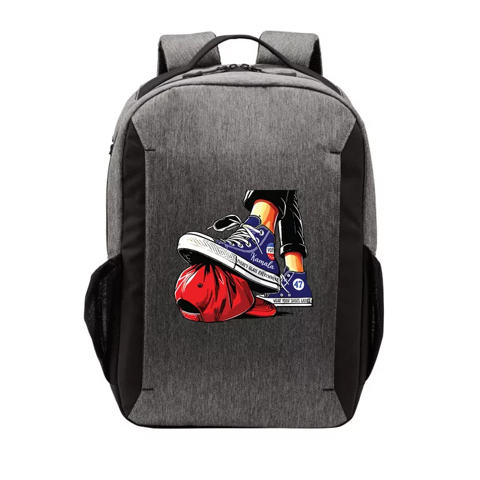 Kamala Harris High Heels Stepping On Red Maga Hat Vector Backpack