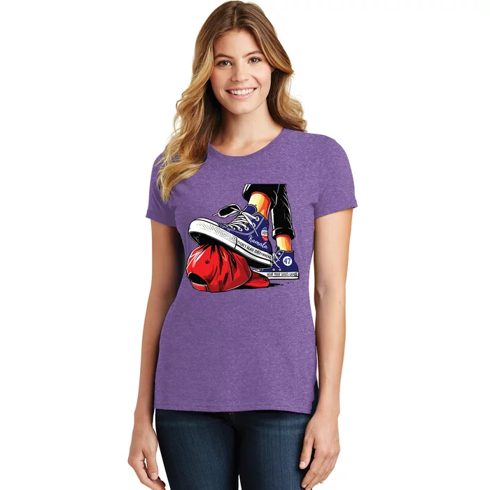 Kamala Harris High Heels Stepping On Red Maga Hat Women's T-Shirt