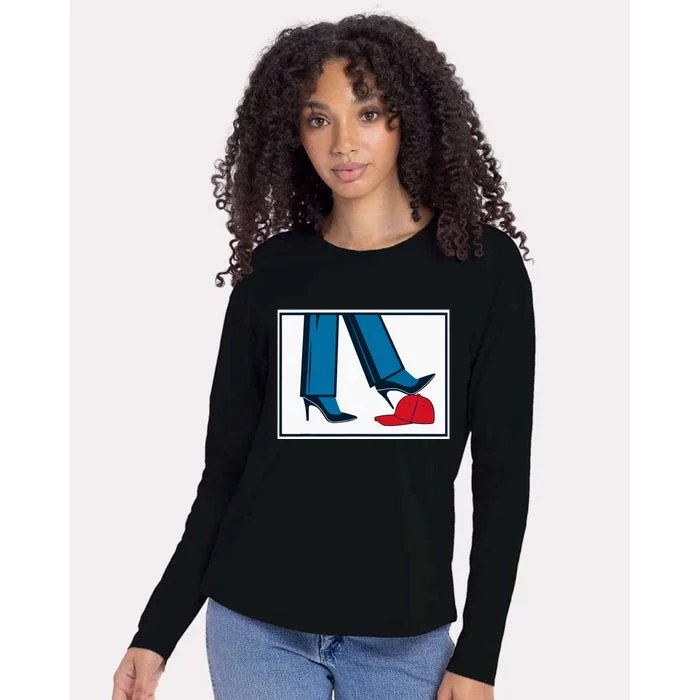 Kamala Harris Heels Stepping On Maga Hat Womens Cotton Relaxed Long Sleeve T-Shirt