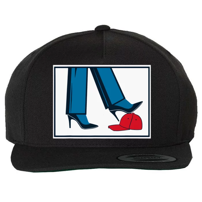 Kamala Harris Heels Stepping On Maga Hat Wool Snapback Cap