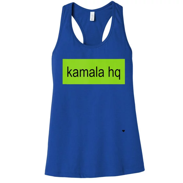 Kamala Hq Heart Brat Green Meme Trend Gen Z Women's Racerback Tank