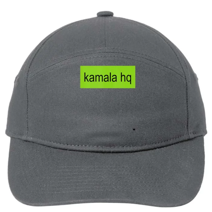 Kamala Hq Heart Brat Green Meme Trend Gen Z 7-Panel Snapback Hat