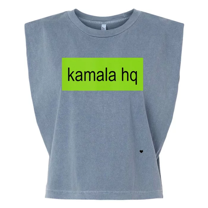 Kamala Hq Heart Brat Green Meme Trend Gen Z Garment-Dyed Women's Muscle Tee