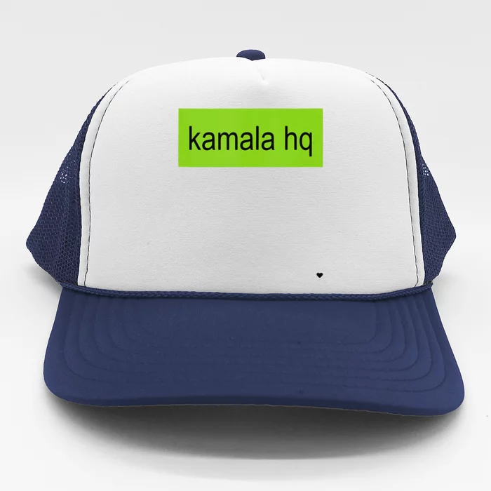 Kamala Hq Heart Brat Green Meme Trend Gen Z Trucker Hat