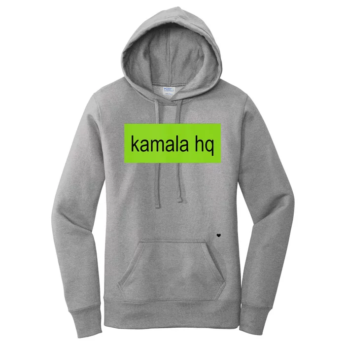 Kamala Hq Heart Brat Green Meme Trend Gen Z Women's Pullover Hoodie