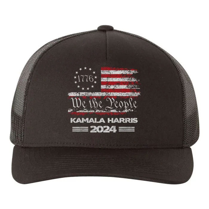 Kamala Harris Harris 2024 Us Flag Democratic President Yupoong Adult 5-Panel Trucker Hat