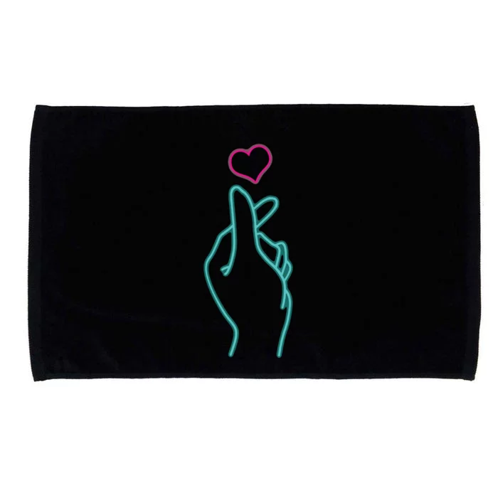 KPop Heart Hand Symbol KDrama Korean Pop Music Fan Gift Microfiber Hand Towel