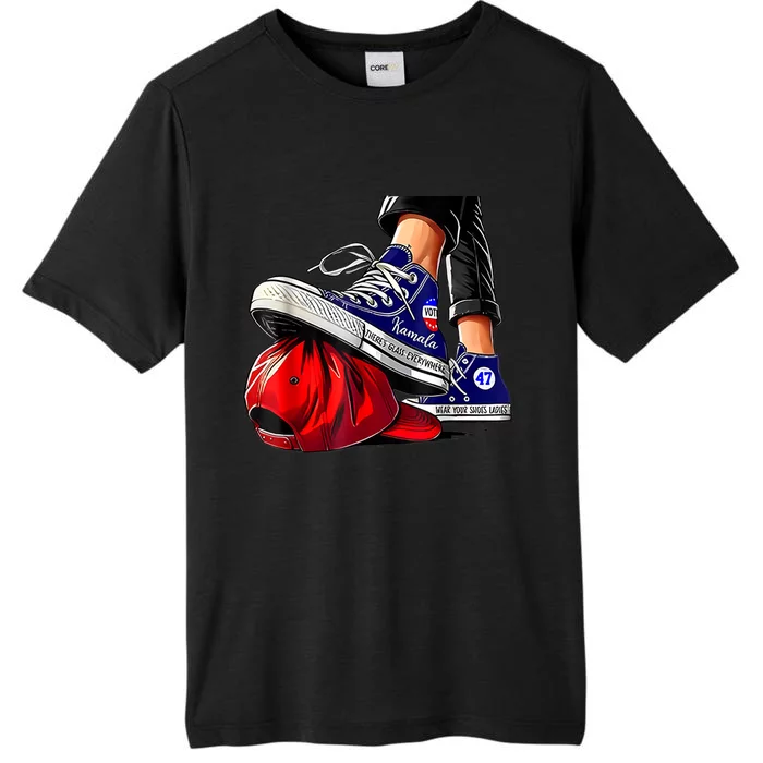 Kamala Harris High Heels Stepping On Red Maga Hat ChromaSoft Performance T-Shirt