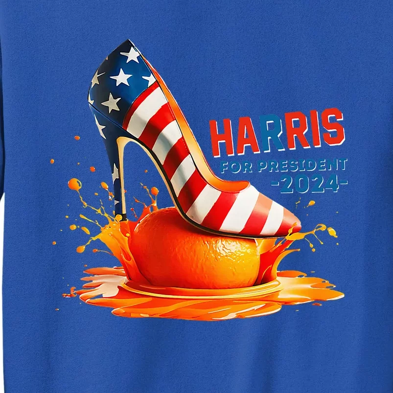 Kamala Harris High Heel Crush Orange Antitrump Tall Sweatshirt