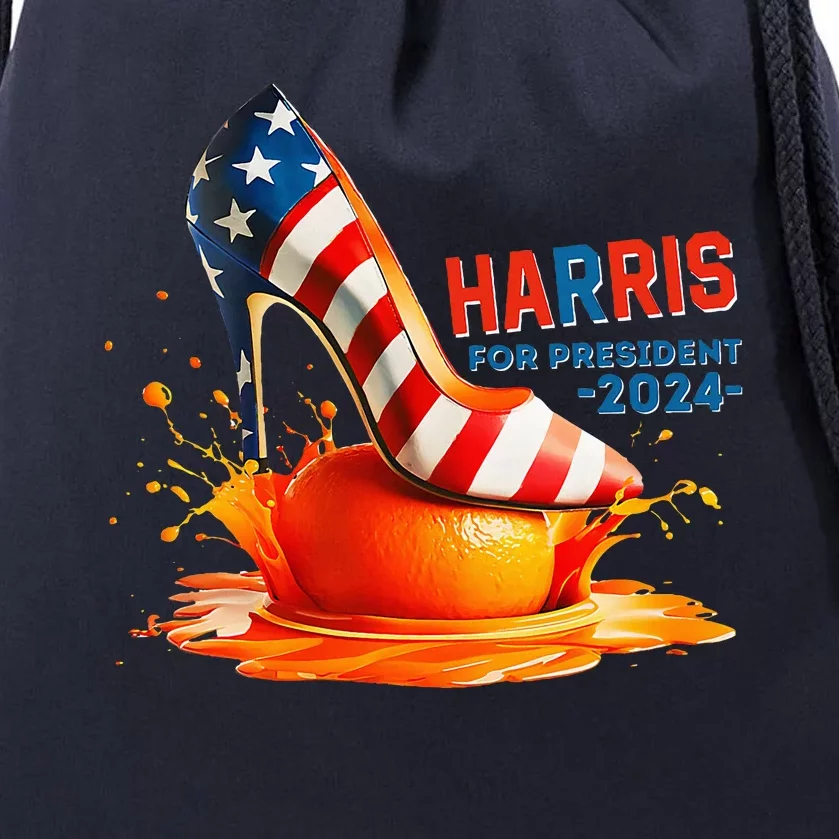 Kamala Harris High Heel Crush Orange Antitrump Drawstring Bag