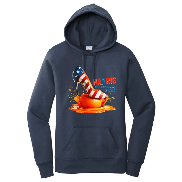 Kamala Harris High Heel Crush Orange Antitrump Women's Pullover Hoodie