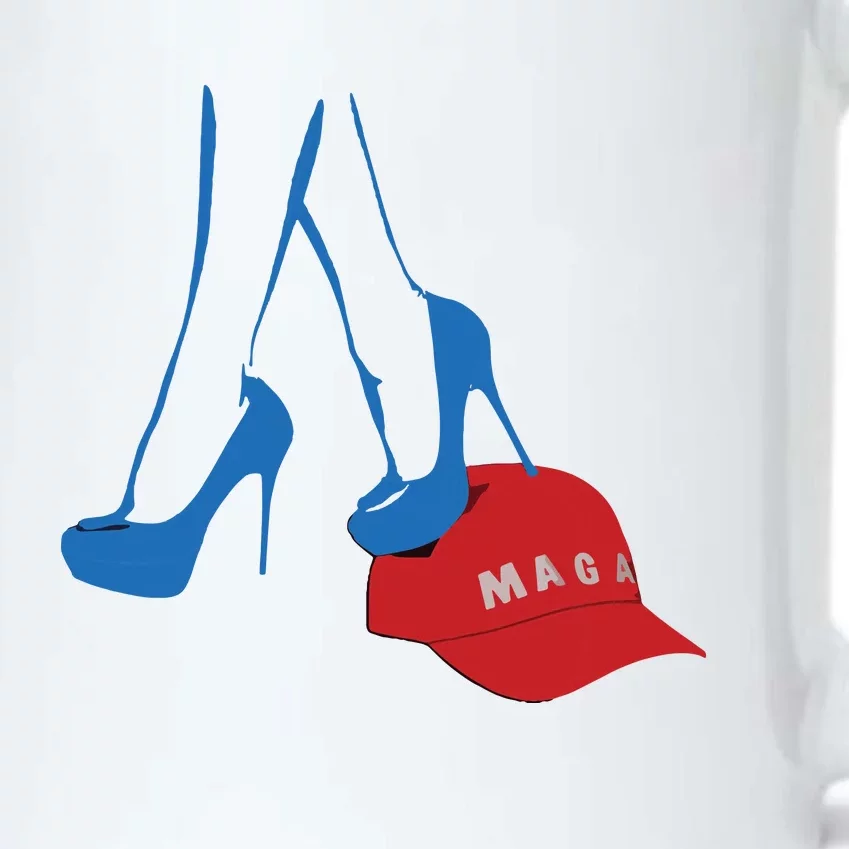 Kamala Harris Heel Stepping On Maga Hat Anti Trump Black Color Changing Mug