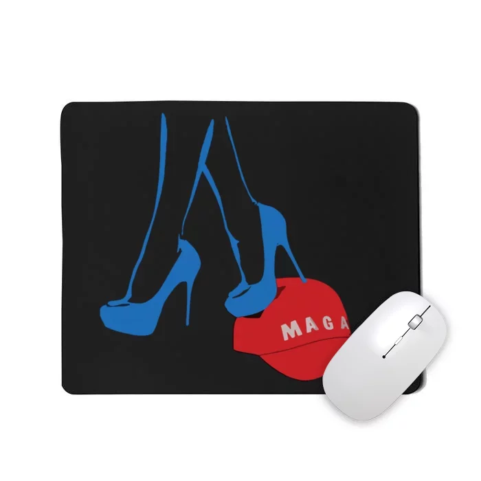 Kamala Harris Heel Stepping On Maga Hat Anti Trump Mousepad