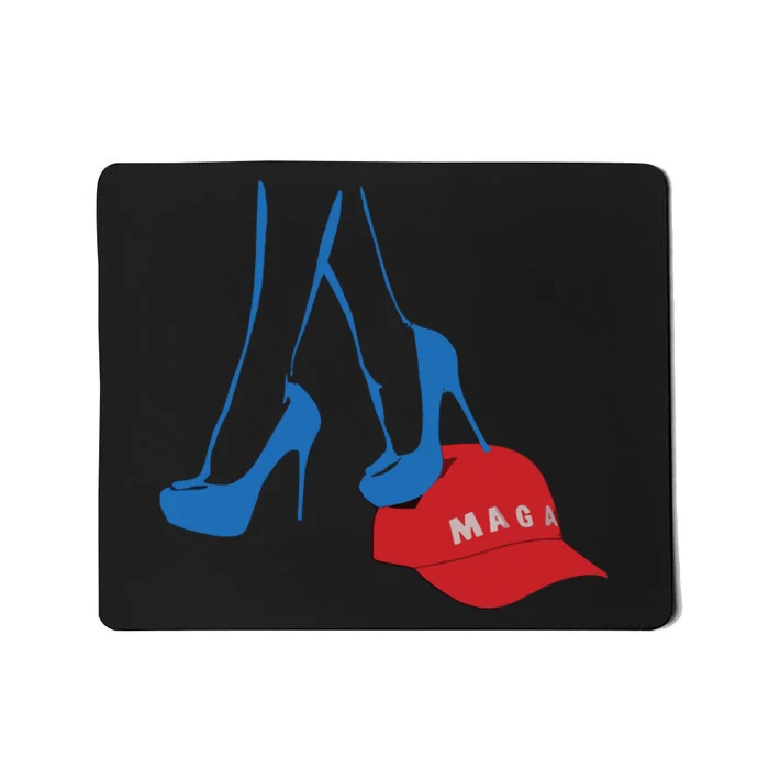 Kamala Harris Heel Stepping On Maga Hat Anti Trump Mousepad