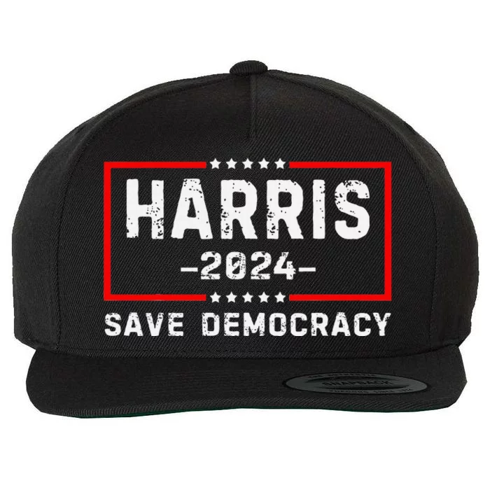 Kamala Harris Harris 2024 Us Flag Democratic President Wool Snapback Cap