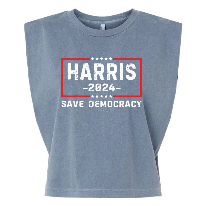 Kamala Harris Harris 2024 Us Flag Democratic President Garment-Dyed Women's Muscle Tee