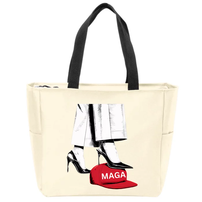 Kamala Harris Heels Stepping On Maga Hat Zip Tote Bag