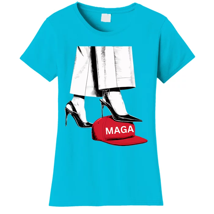 Kamala Harris Heels Stepping On Maga Hat Women's T-Shirt