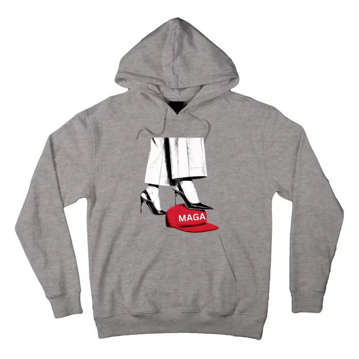 Kamala Harris Heels Stepping On Maga Hat Tall Hoodie