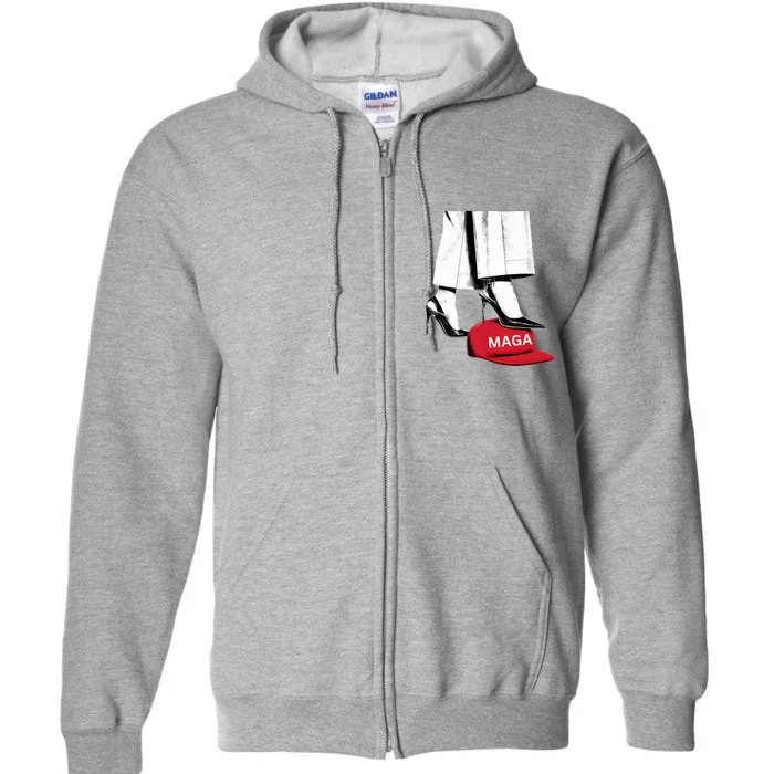 Kamala Harris Heels Stepping On Maga Hat Full Zip Hoodie